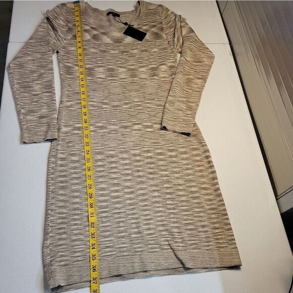 Tart Women's Midi Length Nuetral Oatmeal Knit Sweater Dress NEW size Large - Picture 4 of 12